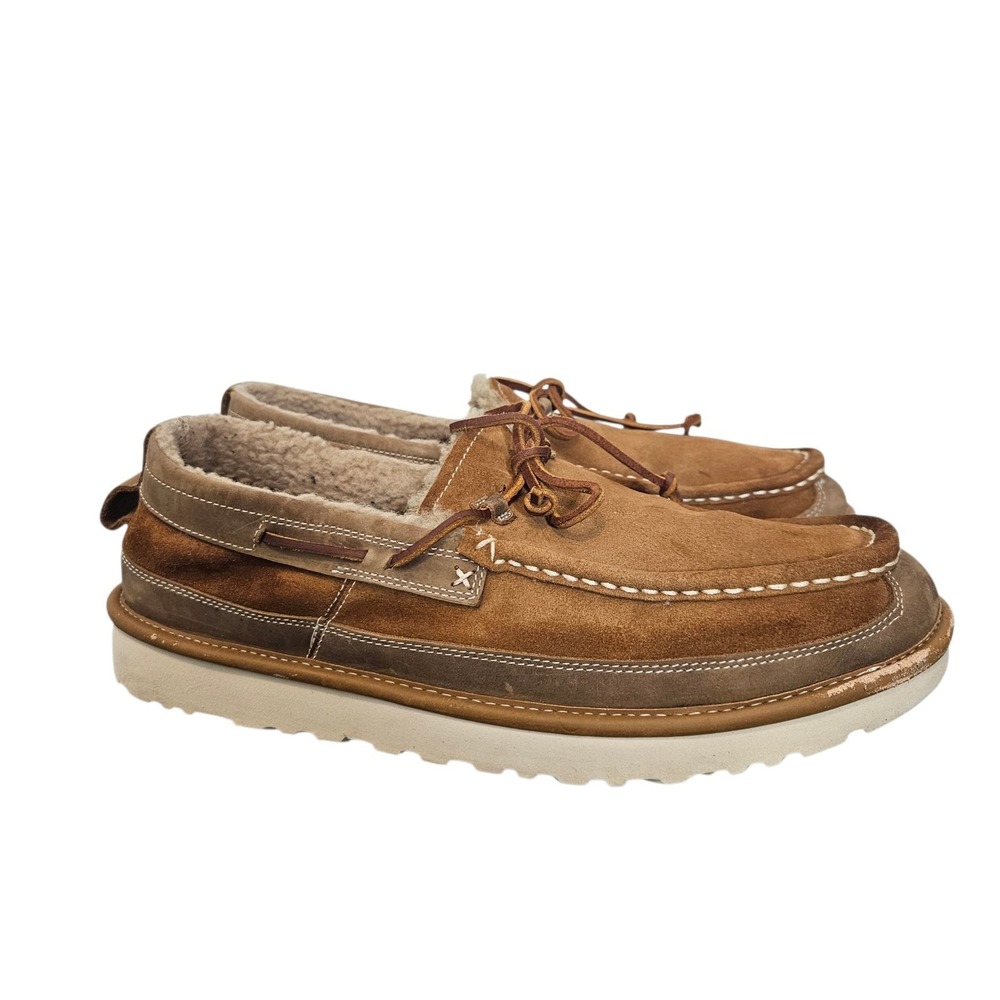 UGG Dex Lace Slip-On Wool Loafer Men's Size 13 Water Resistant Chestnut Brown